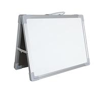 IVOL Tableau blanc portable - 30 x 40 cm - Inscriptible des deux côtés - Avec poignée de transport et cadre en aluminium - Gris