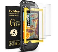 ivoler 2 pièces Verre Trempé Mat pour Valve Steam Deck/OLED, avec Kit Installation Offert,Film de Protection d’écran en Verre Trempé - Anti Rayures,9H Glass,sans Bulles