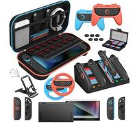ivoler 22-en-1 Kits Accessoires pour Nintendo Switch 2, Pochette de Transport, Étui de Protection, Station de Charge, Protections Écran, Volants, Support, Poignées Joy-Con et Étui pour Cartes de Jeu.