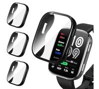 ivoler 3 Pièces Coque avec Protection Écran pour Amazfit Bip 6, Étui de Protecteur Complète en TPU Souple Mince Antichoc Anti-Rayures Housse (Noir)