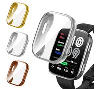 ivoler 3 Pièces Coque avec Protection Écran pour Amazfit Bip 6, Étui de Protecteur Complète en TPU Souple Mince Antichoc Anti-Rayures Housse (Or + Argent + Or Rose)