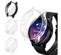 iVoler 3 Pièces Coque avec Protection Écran pour Garmin Venu 3 45mm, Étui de Protecteur Complète en TPU Souple Mince Antichoc Anti-Rayures Housse (2 Transparent + 1 Noir)