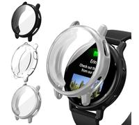 ivoler 3 Pièces Coque avec Protection Écran pour Garmin Vivoactive 5, Étui de Protecteur Complète en TPU Souple Mince Antichoc Anti-Rayures Housse (Transparent + Noir + Argent)