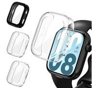 ivoler 3 Pièces Coque avec Protection Écran pour Honor Watch X5i, Étui de Protecteur Complète en TPU Souple Mince Antichoc Anti-Rayures Housse (2 Transparent + 1 Noir)