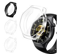 iVoler 3 Pièces Coque avec Protection Écran pour Huawei Watch GT 6 Pro 46mm, Étui de Protecteur Complète en TPU Souple Mince Antichoc Anti-Rayures Housse (2 Transparent + 1 Noir)