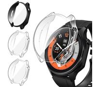 ivoler 3 Pièces Coque avec Protection Écran pour Oppo Watch X/OnePlus Watch 2, Étui de Protecteur Complète en TPU Souple Mince Antichoc Anti-Rayures Housse (2 Transparent + 1 Noir)