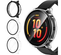 ivoler 3 Pièces Coque Dur PC pour Garmin Bounce 2, Couverture Complète Protection écran en Verre Trempé Étui de Protection Antichoc Mince Anti-Rayures Bumper Housse (2 Transparent + 1 Noir)