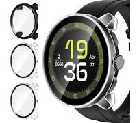 ivoler 3 Pièces Coque Dur PC pour Suunto Run, Couverture Complète Protection écran en Verre Trempé Étui de Protection Antichoc Mince Anti-Rayures Bumper Housse (2 Transparent + 1 Noir)