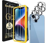 ivoler 3 Pièces Film Protection écran en Verre Trempé pour iPhone 14 Plus 6.7 Pouces avec 3 Pièces Caméra Arrière Protecteur, Outil d'Installation Facile, 9H Dureté, Anti-Rayures, sans Bulles
