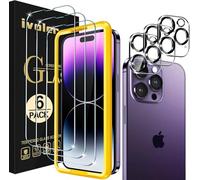 ivoler 3 Pièces Film Protection écran en Verre Trempé pour iPhone 14 Pro Max 6.7 Pouces avec 3 Pièces Caméra Arrière Protecteur, Outil d'Installation Facile, 9H Dureté, Anti-Rayures, sans Bulles