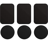 ivoler 6 Pièces Plaques Metalliques, Metal Plates pour Support Voiture aimanté, avec adhésif pour Support Telephone magnetique (3 Rectangulaires +3 Rondes)