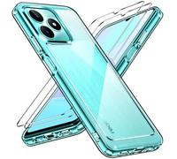 ivoler Anti-Jaunissement HD Clair Coque pour Realme C53 / C51 / Realme Note 50 avec 2 Pièces Verre Trempé, [Protection Militaire] Transparente Étui de Protection Antichoc Mince Bumper Housse