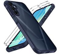 ivoler Anti-Jaunissement HD Clair Coque pour Samsung Galaxy A16 4G / A16 5G avec 2 Pièces Verre Trempé, [Protection Militaire] Transparente Étui de Protection Antichoc Mince Bumper Housse - Bleu