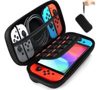 iVoler Case for Nintendo Switch,Hard Shell Anti-Shock Carry Case with Space,10 Games Cartridges,Black,Compact