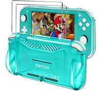 ivoler Coque de Protection en TPU pour Nintendo Switch Lite Case | Lot de 2 protections d'écran en verre trempé avec absorption des chocs et anti-rayures, HD transparent