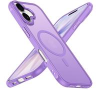 ivoler Coque Magnétique pour iPhone 17, Compatible avec MagSafe, Translucide Mat Arrière Étui de Protection en Silicone Liquide Antichoc, Mince Anti-Rayures Dos Bumper Housse, Violet Clair