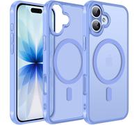 ivoler Coque Magnétique pour iPhone 17, Compatible avec MagSafe, Translucide Mat Arrière Étui de Protection en Silicone Liquide Antichoc, Mince Anti-Rayures Dos Bumper Housse, Bleu Clair