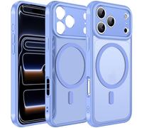 ivoler Coque Magnétique pour iPhone 17 Pro, Compatible avec MagSafe, Translucide Mat Arrière Étui de Protection en Silicone Liquide Antichoc, Mince Anti-Rayures Dos Bumper Housse, Bleu