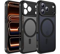 ivoler Coque Magnétique pour iPhone 17 Pro, Compatible avec MagSafe, Translucide Mat Arrière Étui de Protection en Silicone Liquide Antichoc, Mince Anti-Rayures Dos Bumper Housse, Noir