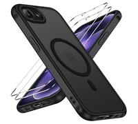 ivoler Coque Magnétique pour iPhone 17e / 16e, Compatible avec Magsafe, 2 Pièces Verre Trempé - Étui Antichoc avec Protection Militaire, Housse Anti-Rayures - Noir