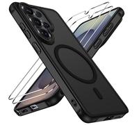 ivoler Coque Magnétique pour Samsung Galaxy S26 Ultra 5G avec 2 Pièces Verre Trempé, Compatible avec MagSafe, Translucide Mat Arrière Étui de Protection en Silicone Liquide Antichoc, Noir