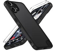 ivoler Coque Mat pour CMF Phone 2 Pro 5G avec 2 Pièces Verre Trempé, [Protection Antichoc Militaire] Arrière Translucide Étui de Protection, Mince Dur PC Dos Anti-Rayures Bumper Housse, Noir