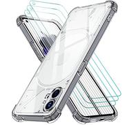 ivoler Coque pour Nothing Phone 1 / Nothing Phone One avec 3 Pièces Protection Écran en Verre Trempé, Transparent Étui de Protection en Silicone Antichoc, Clair Mince Souple TPU Bumper Housse