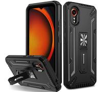 ivoler Coque pour Samsung Galaxy Xcover 7 avec Support Béquille, [Protection Caméra] [Protection Antichoc Militaire] Étui de Téléphone, Anti-Rayures Dos Rigide PC Bumper Housse, Noir