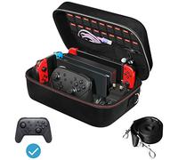 ivoler Etui Compatible avec Nintendo Switch et Switch OLED, Deluxe Housse Sacoche de Transport à Coque Rigide Anti Choc Pochette avec Espace, Large pour Console, Dock, Joy-Cons, 18 Cartouche de Jeux