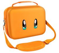 ivoler Étui de rangement pour Nintendo Switch/Switch OLED 2021 Orange | Sac messager de voyage portable avec doublure douce et 18 jeux pour manette Switch Console Pro