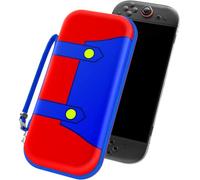 ivoler Etui pour Nintendo Switch 2 Model (2025), Housse Sacoche de Transport à Coque Rigide Anti Choc Pochette avec Espace, 12 Cartouche de Jeux - Rouge+Bleu