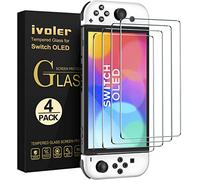 ivoler Lot de 4 Films de Protection d'écran en Verre trempé pour Nintendo Switch OLED 7" 2021, sans Bulles d'air, dureté Ultra résistante 9H