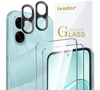 ivoler Pack de 2 Film de Protection d’écran en Verre Trempé pour Oppo A6x / A6k 4G / 5G, avec 2 Pièces Caméra Arrière Protecteur, Dureté 9H Glass, Anti Rayures, sans Bulles