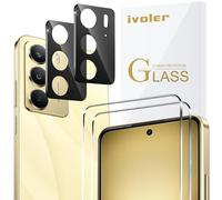 ivoler Pack de 2 Film de Protection d’écran en Verre Trempé pour Realme 14X 5G / C75 / C73 / C71 / Realme P3 Lite, avec 2 Pièces Caméra Arrière Protecteur, Dureté 9H, Anti Rayures, sans Bulles