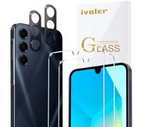 ivoler Pack de 2 Film de Protection d’écran en Verre Trempé pour Samsung Galaxy A16 4G / A16 5G, avec 2 Pièces Caméra Arrière Protecteur, Dureté 9H Glass, Anti Rayures, sans Bulles
