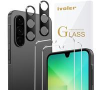 ivoler Pack de 2 Film de Protection d’écran en Verre Trempé pour Samsung Galaxy A17 4G / 5G / A26 5G, avec 2 Pièces Caméra Arrière Protecteur, Dureté 9H Glass, Anti Rayures, sans Bulles