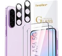 ivoler Pack de 2 Film de Protection d’écran en Verre Trempé pour Samsung Galaxy A56 5G, avec 2 Pièces Caméra Arrière Protecteur, Dureté 9H Glass, Anti Rayures, sans Bulles