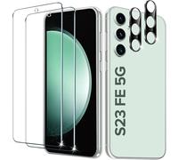 ivoler Pack de 2 Film de Protection d’écran en Verre Trempé pour Samsung Galaxy S23 FE 5G, avec 2 Pièces Caméra Arrière Protecteur, Dureté 9H Glass, Anti Rayures, sans Bulles(Pas pour Samsung S23)