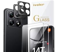 ivoler Pack de 2 Film de Protection d’écran en Verre Trempé pour Xiaomi 14T Pro, avec 2 Pièces Caméra Arrière Protecteur, Dureté 9H Glass, Anti Rayures, sans Bulles
