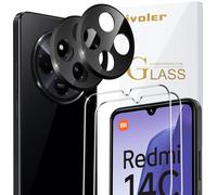 ivoler Pack de 2 Film de Protection d’écran en Verre Trempé pour Xiaomi Redmi 17C 4G / Redmi 14C / Poco C75, avec 2 Pièces Caméra Arrière Protecteur, Dureté 9H Glass, Anti Rayures, sans Bulles