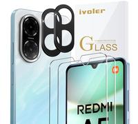 ivoler Pack de 2 Film de Protection d’écran en Verre Trempé pour Xiaomi Redmi A5 4G, avec 2 Pièces Caméra Arrière Protecteur, Dureté 9H Glass, Anti Rayures, sans Bulles