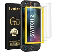 ivoler Pack de 2 Mat Verre Trempé Compatible avec Nintendo Switch 2 Model 2025, avec Kit Installation Offert, Film de Protection d’écran - 9H Glass - Anti Rayures - Sans Bulles