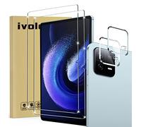 ivoler Pack de 2 Verre Trempé pour Xiaomi Pad 6, avec 2 pièces Caméra Arrière Protecteur, Film de Protection d’écran - Anti Rayures - sans Bulles - Ultra Résistant Dureté 9H Glass