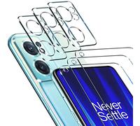 ivoler Pack de 3 Film de Protection d’écran en Verre Trempé pour Oneplus Nord CE 2 5G, avec 3 Pièces Caméra Arrière Protecteur, Dureté 9H Glass, Anti Rayures, sans Bulles