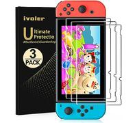 ivoler Pack de 3 Verre Trempé Compatible avec Nintendo Switch, Film Protection écran en Verre Trempé - sans Bulles d'air -Ultra Résistant-Anti-Fissures - Dureté 9H pour Nintendo Switch
