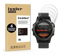 ivoler Pack de 4 Film Protection écran en Verre Trempé pour Garmin Instinct 2X / 2X Solar 50mm / Garmin Fenix 7S / 7S Pro 42mm / Amazfit T-Rex Ultra, Dureté 9H Glass, Anti Rayures, sans Bulles