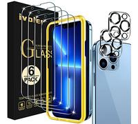 ivoler Pack de 4 Verre Trempé Compatible avec iPhone 13 Pro Max 6.7 Pouces, avec 2 pièces Caméra Arrière Protecteur et Kit Installation Offert, Film de Protection d’écran [Anti Rayures]