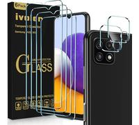 ivoler Pack de 4 Verre Trempé Compatible avec Samsung Galaxy A22 5G, avec [2 pièces] Caméra Arrière Protecteur, Film de Protection d’écran [Anti Rayures]