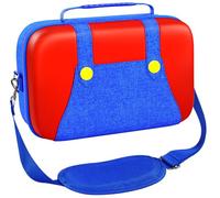 ivoler Pochette de Transport pour Nintendo Switch 2, Étui de Protection Rigide de Luxe Grande Capacité avec Bandoulière, Rangement Console, Manette, Accessoire et 20 Cartouches de Jeu-Rouge+Bleu