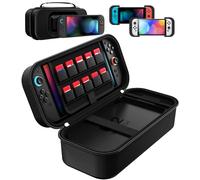 ivoler Pochette de Transport pour Nintendo Switch 2 / Switch OLED / Switch, Housse Etui Rigide de Protection Portable avec Doublure Douce et 10 Emplacements pour Cartes de Jeu, Noir